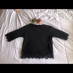 TopShop Eyelet Lace Cropped Tee